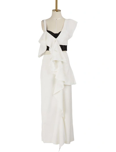 Shop Proenza Schouler Ruffle Maxi Dress In Off-white