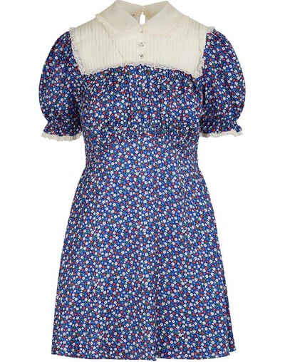 Shop Miu Miu Silk Dress In Bluette