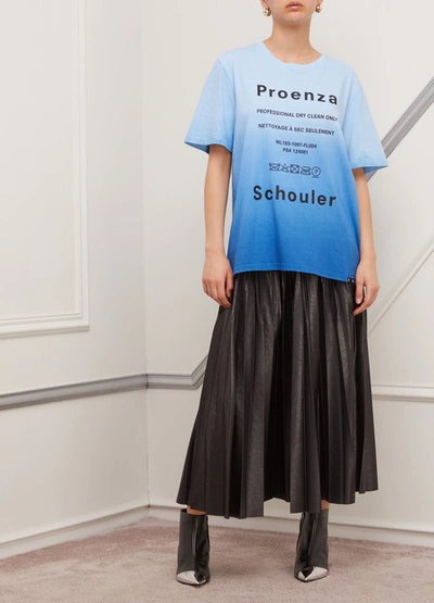 Shop Proenza Schouler Printed T-shirt In 22439 Blue Tie Dye/care Label