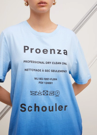 Shop Proenza Schouler Printed T-shirt In 22439 Blue Tie Dye/care Label