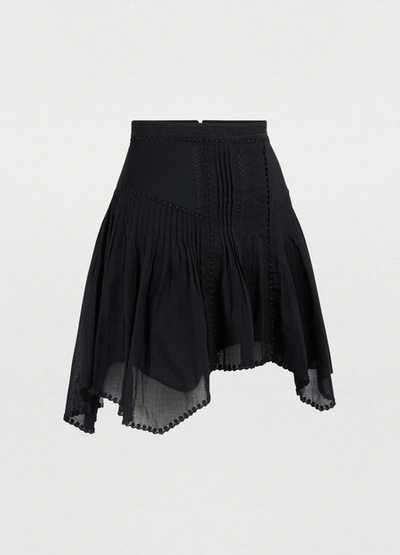 Isabel Marant Étoile Akala Cotton Skirt In Black | ModeSens