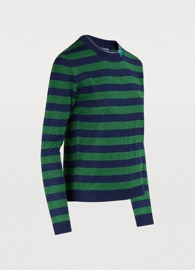 Shop Prada Long-sleeved Top In Blu+smeraldo