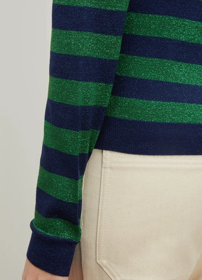 Shop Prada Long-sleeved Top In Blu+smeraldo