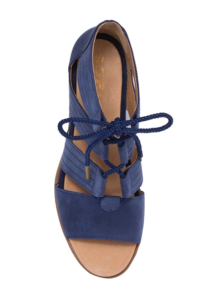 Shop Sorel Joanie Ii Lace-up Wedge Sandal In Blue Shadow