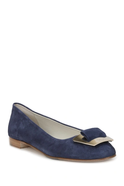 Shop Bruno Magli Vera Suede Ballet Flat In Blue Suede