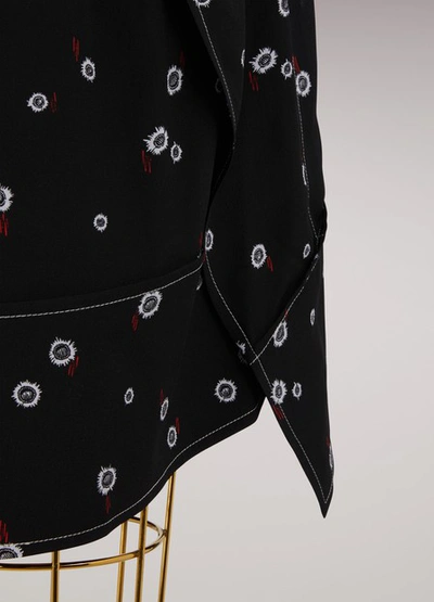 Shop Proenza Schouler Silk Trapeze Dress In 21317 Black/white/pumpkin Rocket Sunflower