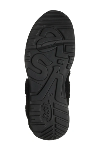 Shop Ash Lazer Faux Fur Sneaker In Black/blac