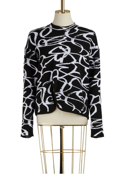 Shop Proenza Schouler Asymmetrical Wool Sweater In Black