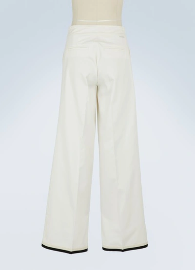 Shop Moncler Cropped Trousers In White
