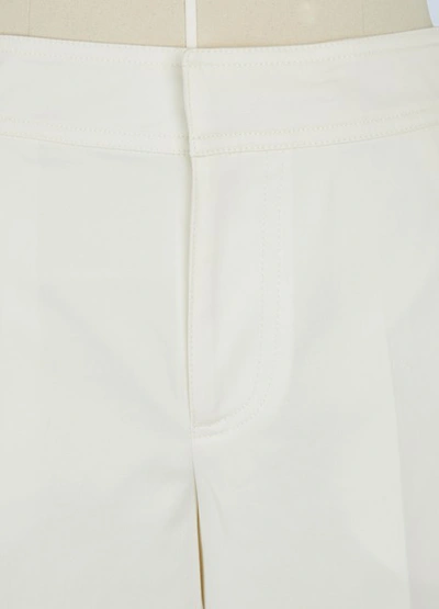 Shop Moncler Cropped Trousers In White