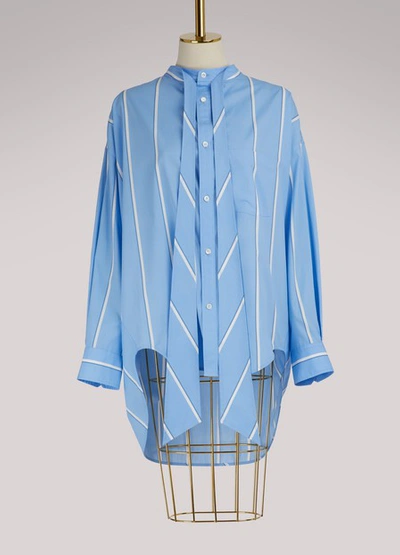 Shop Balenciaga New Swing Oversize Shirt In Ciel