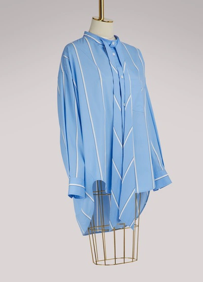 Shop Balenciaga New Swing Oversize Shirt In Ciel