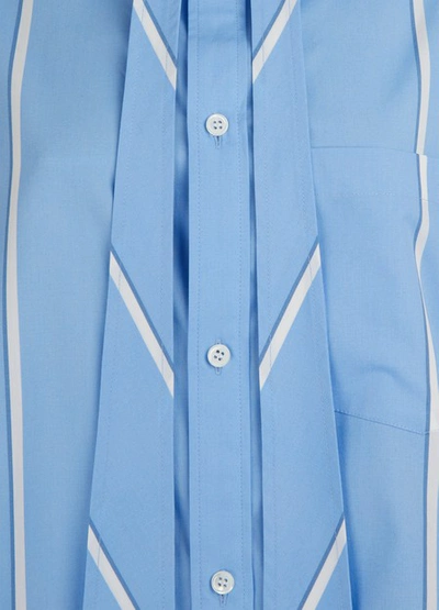 Shop Balenciaga New Swing Oversize Shirt In Ciel
