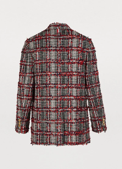 Shop Thom Browne Wool Blend Jacket In Rwbwht
