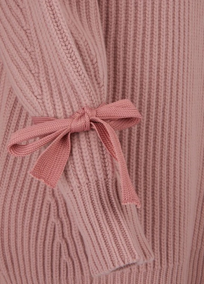 Shop Moncler Wool And Cashmere Knit Dress In Light Pink