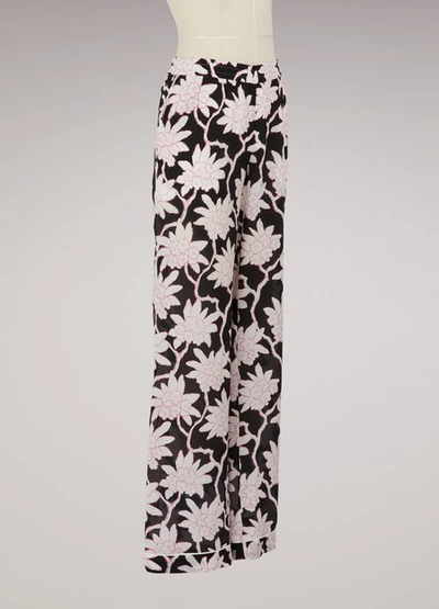 Shop Valentino Printed Pyjama Pants In Black