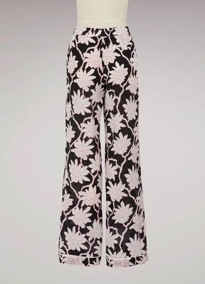 Shop Valentino Printed Pyjama Pants In Black