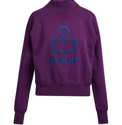 Shop Isabel Marant Étoile Moby Hooded Sweatshirt In Purple