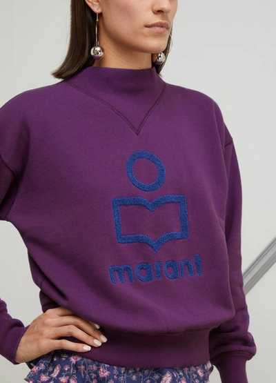 Shop Isabel Marant Étoile Moby Hooded Sweatshirt In Purple