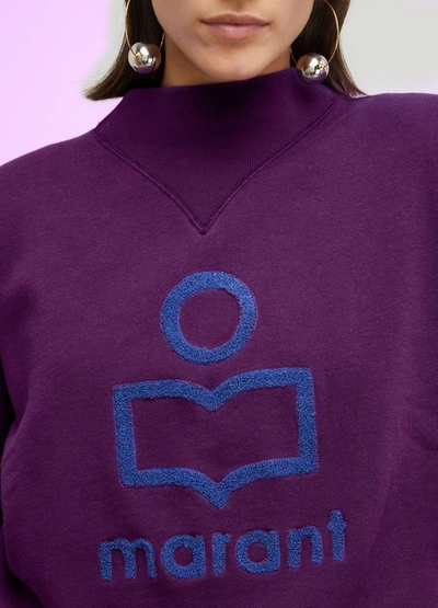 Shop Isabel Marant Étoile Moby Hooded Sweatshirt In Purple