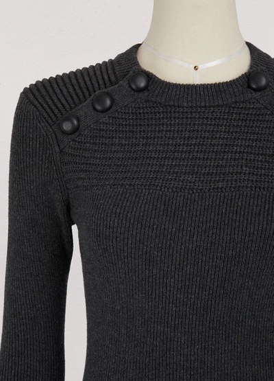 Shop Isabel Marant Étoile Koyle Cotton And Wool Sweater In Anthracite