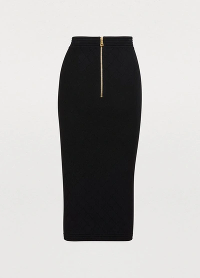 Shop Balmain Pencil Skirt In 0pa Noir