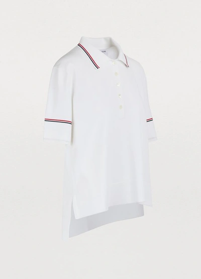 Shop Thom Browne Cotton Polo Shirt In White