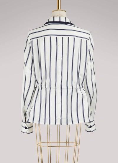 Shop Moncler Maila Striped Jacket In Off-white