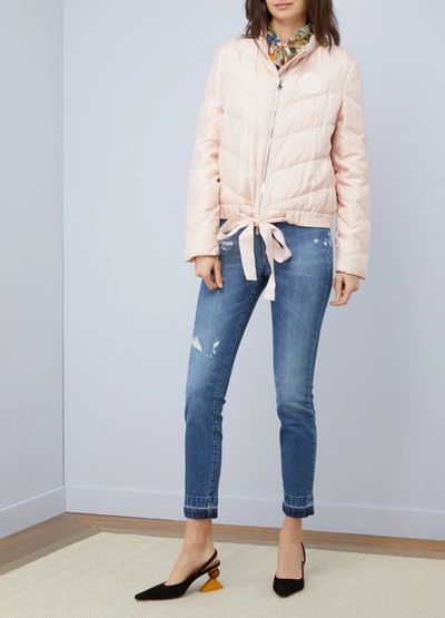 Shop Moncler Pirouette Silk Jacket In Light Pink