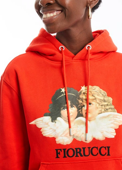 Shop Fiorucci Vintage Angels Hooded Sweatshirt In Orange