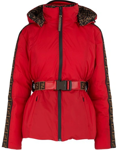 Shop Fendi Ski Jacket In Red