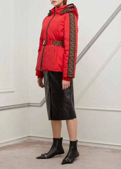 Shop Fendi Ski Jacket In Red