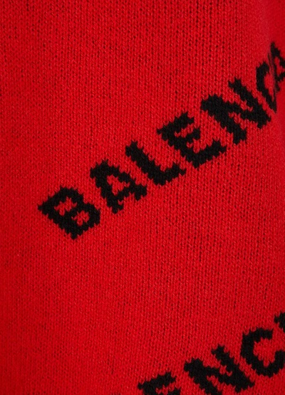 Shop Balenciaga Crew Neck Sweater In Orange Black