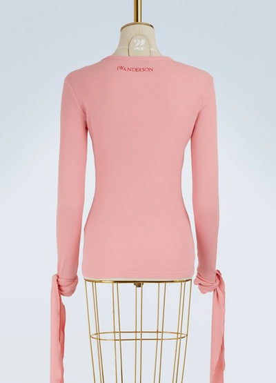 Shop Jw Anderson Tie-sleeved T-shirt In Pink