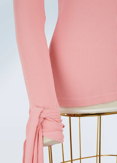 Shop Jw Anderson Tie-sleeved T-shirt In Pink