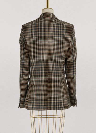 Shop Ami Alexandre Mattiussi Tartan Jacket In Black/beige