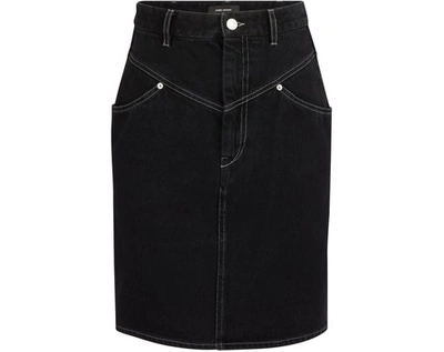 Shop Isabel Marant Lorine Cotton Skirt In Black