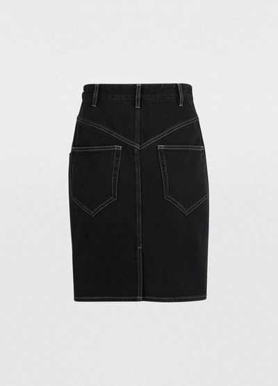 Shop Isabel Marant Lorine Cotton Skirt In Black