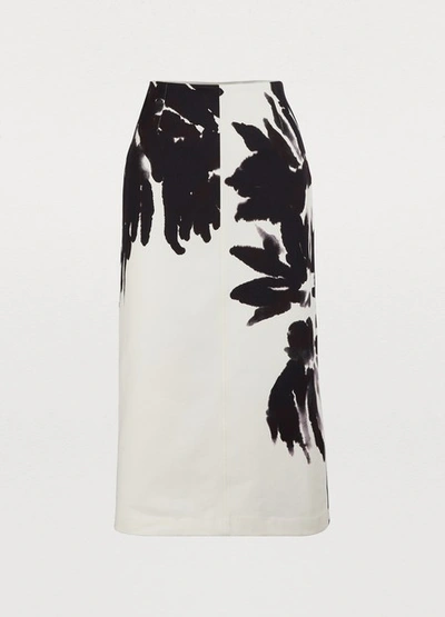 Shop Dries Van Noten Printed Midi Skirt In Black