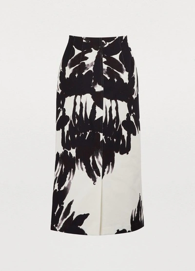 Shop Dries Van Noten Printed Midi Skirt In Black