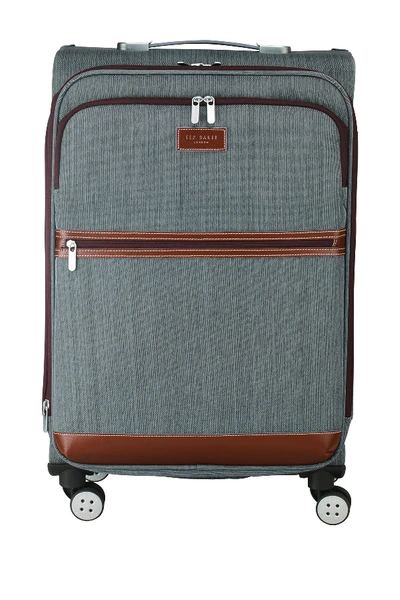 Shop Ted Baker Medium Soft Case Spinner Suitcase In Grey