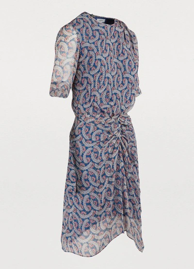 Shop Isabel Marant Étoile Barden Silk Dress In Blue