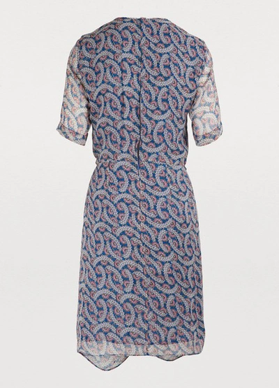 Shop Isabel Marant Étoile Barden Silk Dress In Blue