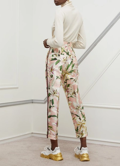 Shop Dolce & Gabbana Silk Trousers In Rosa