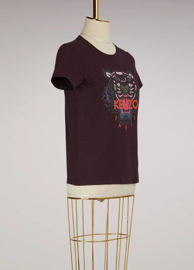 Shop Kenzo Cotton Tiger T-shirt In Eggplant