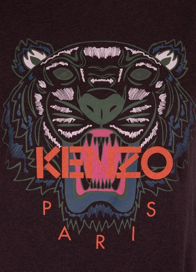 Shop Kenzo Cotton Tiger T-shirt In Eggplant