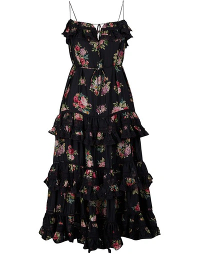 Shop Zimmermann Honour Silk Dress In Black Floral