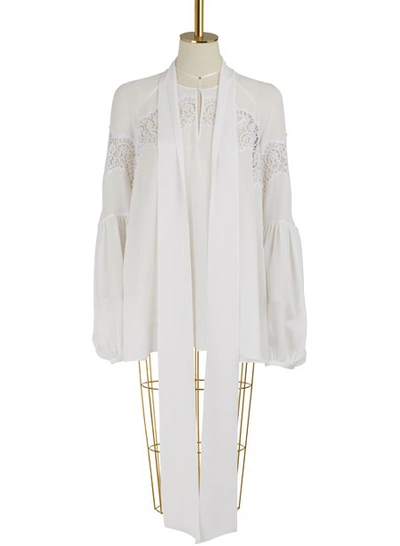 Shop Givenchy Silk Blouse In White