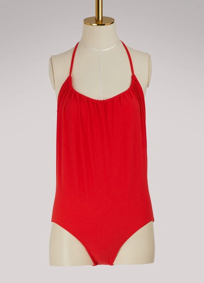 Shop Lisa Marie Fernandez Charlotte Swimsuit In Red