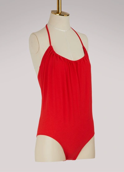 Shop Lisa Marie Fernandez Charlotte Swimsuit In Red